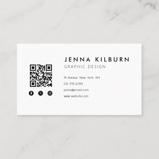 Aangepaste Logo Minimal Visitekaartje (Achterkant)