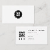 Aangepaste Logo Minimal Visitekaartje (Voorkant / Achterkant)