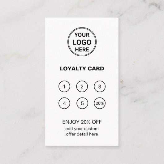 Aangepaste Logo Minimal White Corporate Business Klantenkaartje (Voorkant)