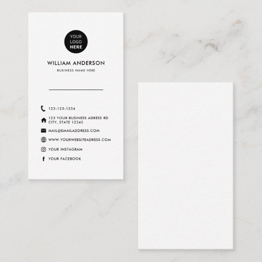 Aangepaste Logo minimale moderne sociale mediaconc Visitekaartje (Voorkant / Achterkant)