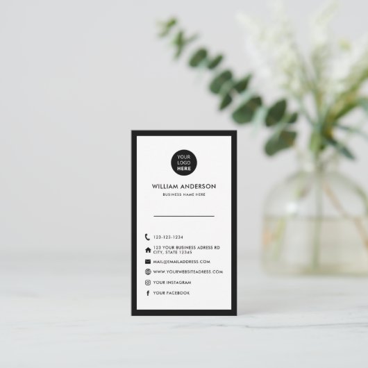 Aangepaste Logo minimale moderne sociale mediaconc Visitekaartje (Staand voorkant)
