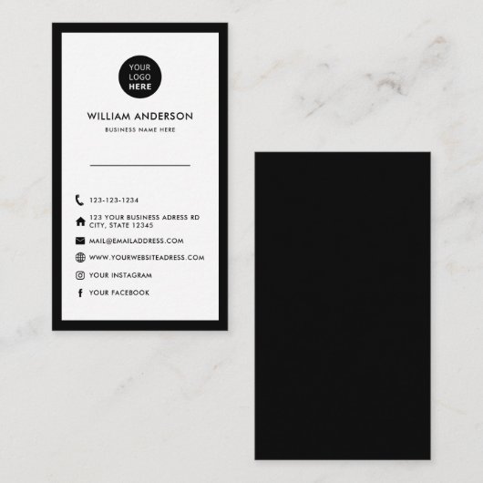 Aangepaste Logo minimale moderne sociale mediaconc Visitekaartje (Voorkant / Achterkant)