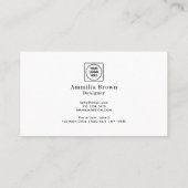 Aangepaste Logo | Minimale professionele professio Visitekaartje (Achterkant)