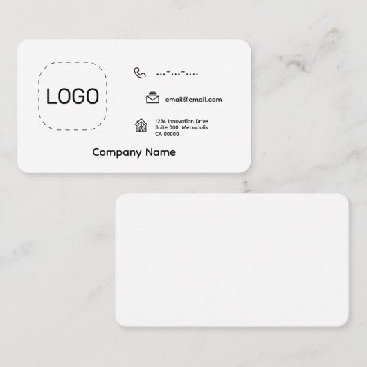 Aangepaste Logo-minimalist Visitekaartje (Voorkant / Achterkant)