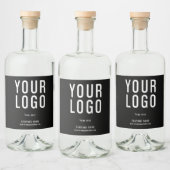 Aangepaste Logo minimalist zwart Likeurfles Etiket (Flessen)