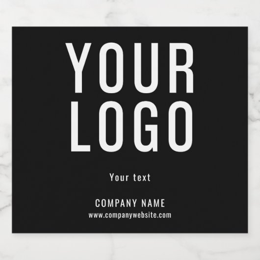 Aangepaste Logo minimalist zwart Likeurfles Etiket (Enkel label)