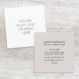 Aangepaste Logo minimalistisch lichtgrijs Vierkante Visitekaartje