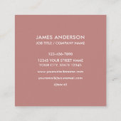 Aangepaste Logo minimalistisch woestijn Roos Vierkante Visitekaartje (Achterkant)