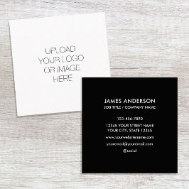 Aangepaste Logo minimalistisch zwart wit Vierkante Visitekaartje