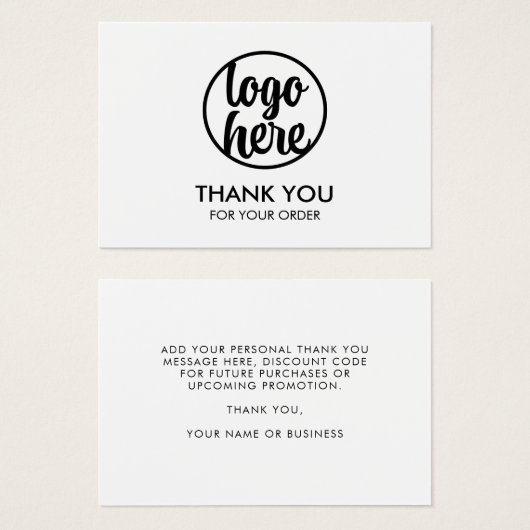 Aangepaste Logo minimalistische bedrijfsdank Visitekaartje (Voorkant /achterkant)