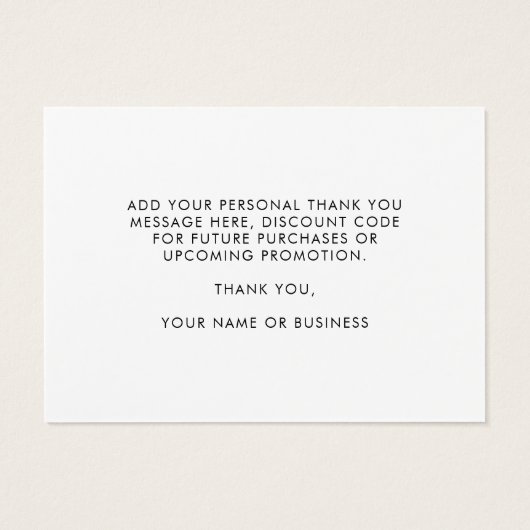 Aangepaste Logo minimalistische bedrijfsdank Visitekaartje (Achterkant)