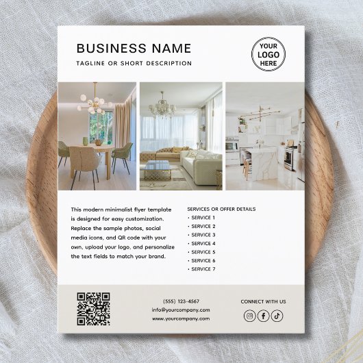 Aangepaste logo minimalistische marketing zakelijk flyer