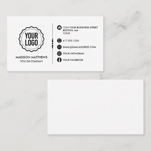 Aangepaste Logo minimalistische moderne pictogramm Visitekaartje (Voorkant / Achterkant)