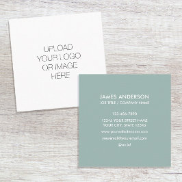 Aangepaste Logo minimalistische salie groen Vierkante Visitekaartje