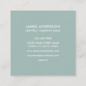 Aangepaste Logo minimalistische salie groen Vierkante Visitekaartje (Achterkant)