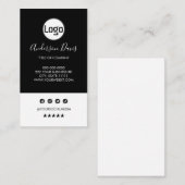 Aangepaste logo minimalistische witte verticale be visitekaartje (Voorkant / Achterkant)