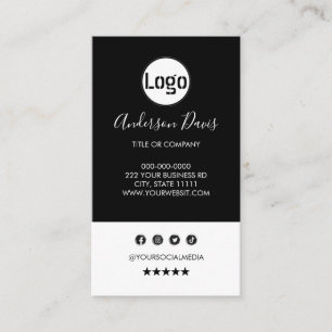 Aangepaste logo minimalistische witte verticale be visitekaartje