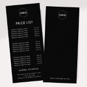 Aangepaste logo minimalistische zwarte diensten pr reclamekaart