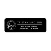 Aangepaste Logo minimalistische zwarte retouradres Etiket (Voorkant)