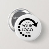 Aangepaste Logo Modern Business | Wit Ronde Button 5,7 Cm (Voorkant /achterkant)