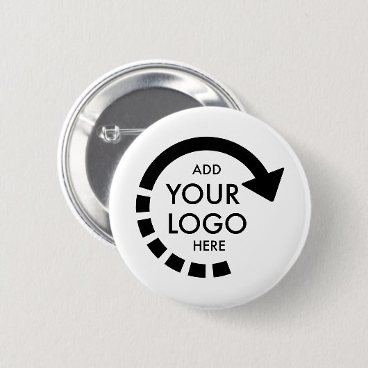 Aangepaste Logo Modern Business | Wit Ronde Button 5,7 Cm (Voorkant /achterkant)