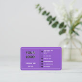 Aangepaste Logo Modern Design Paarse Visitekaartje (Staand voorkant)