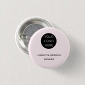 Aangepaste Logo Modern Minimalist Blush Pink Ronde Button 3,2 Cm (Voorkant /achterkant)