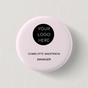 Aangepaste Logo Modern Minimalist Blush Pink Ronde Button 3,2 Cm