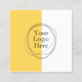 Aangepaste Logo Modern Minimalist | Mosterdgeel Vierkante Visitekaartje (Voorkant)