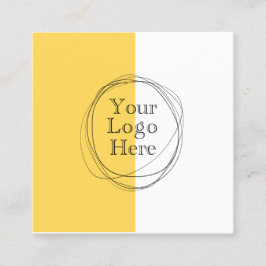 Aangepaste Logo Modern Minimalist | Mosterdgeel Vierkante Visitekaartje