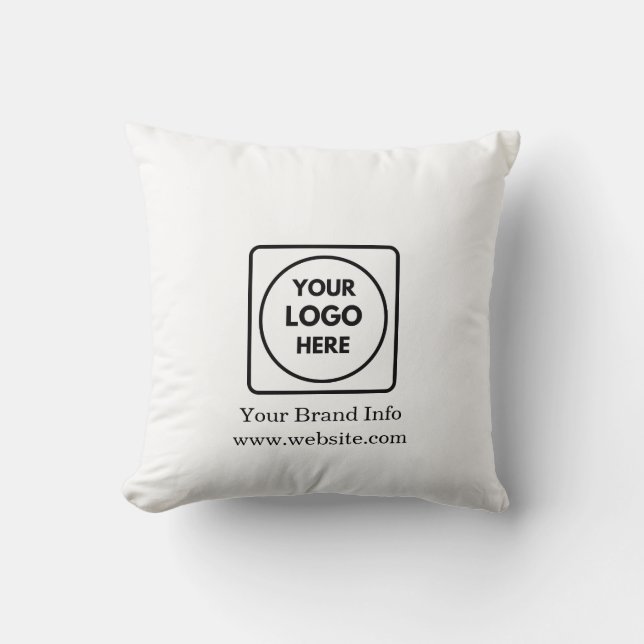 Aangepaste Logo | Modern minimalistisch bedrijfson Kussen (Voorkant)