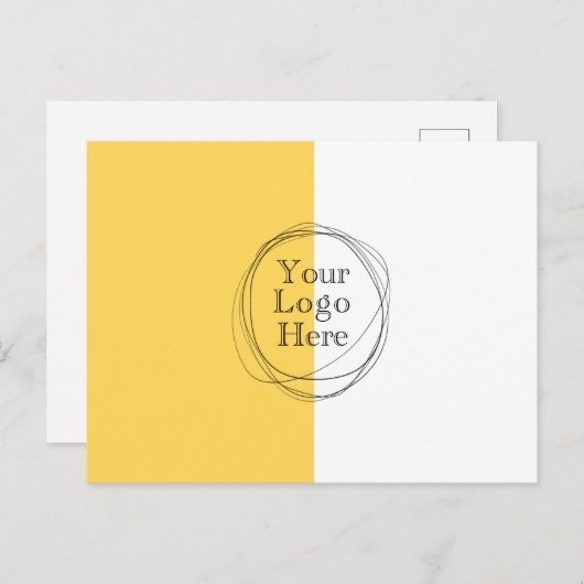 Aangepaste Logo Modern Minimalistisch Mosterd Geel Briefkaart (Voorkant / Achterkant)
