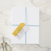 Aangepaste Logo Modern Minimalistisch Mosterd Geel Cadeaulabel (Met Touw)