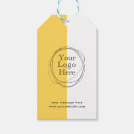 Aangepaste Logo Modern Minimalistisch Mosterd Geel Cadeaulabel