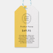 Aangepaste Logo Modern Minimalistisch Mosterd Geel Cadeaulabel (Achterkant)