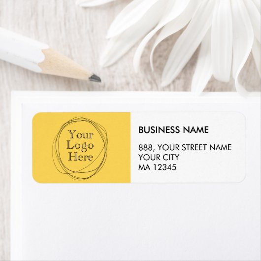 Aangepaste Logo Modern Minimalistisch Mosterd Geel Etiket (Insitu)