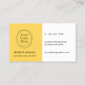 Aangepaste Logo Modern Minimalistisch Mosterd Geel Visitekaartje (Achterkant)