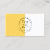 Aangepaste Logo Modern Minimalistisch Mosterd Geel Visitekaartje (Voorkant)