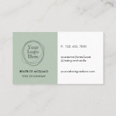 Aangepaste Logo Modern Minimalistisch Sage Groen Visitekaartje (Achterkant)
