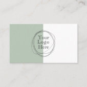 Aangepaste Logo Modern Minimalistisch Sage Groen Visitekaartje (Voorkant)
