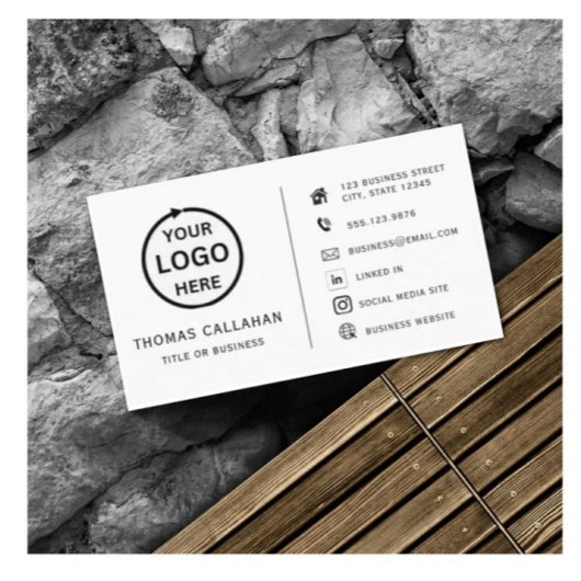 Aangepaste logo modern minimalistisch sociaal visi visitekaartje