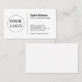 Aangepaste Logo Modern minimalistisch wit of elke  Visitekaartje (Voorkant / Achterkant)