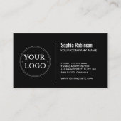 Aangepaste Logo Modern minimalistisch zwart Visitekaartje (Voorkant)