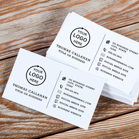 Aangepaste logo modern minimalistische sociale med visitekaartje