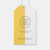 Aangepaste Logo Modern Mosterd Geel Prijs Label Cadeaulabel (Voorkant)