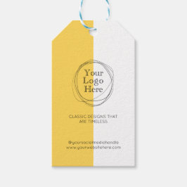 Aangepaste Logo Modern Mosterd Geel Prijs Label Cadeaulabel