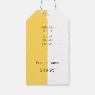 Aangepaste Logo Modern Mosterd Geel Prijs Label Cadeaulabel