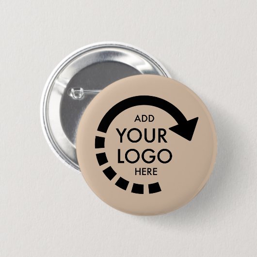 Aangepaste Logo Modern zakelijk bedrijf | Beige Ronde Button 5,7 Cm (Voorkant /achterkant)