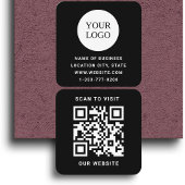 Aangepaste Logo Modern Zwart en QR-code Vierkante Visitekaartje
