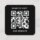 Aangepaste Logo Modern Zwart en QR-code Vierkante Visitekaartje (Achterkant)